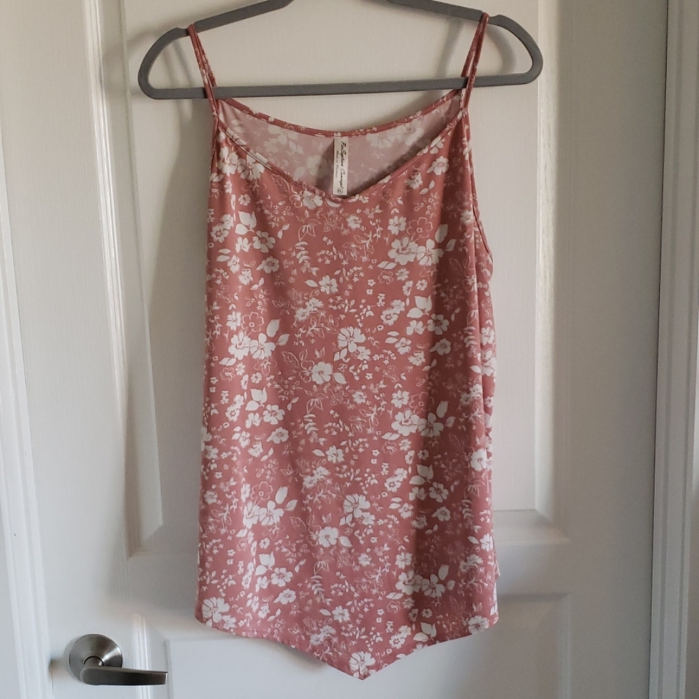 Flowy Pink Floral Tank Top
